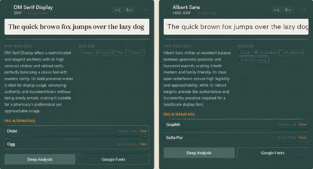 AI recommendations with pro alternatives